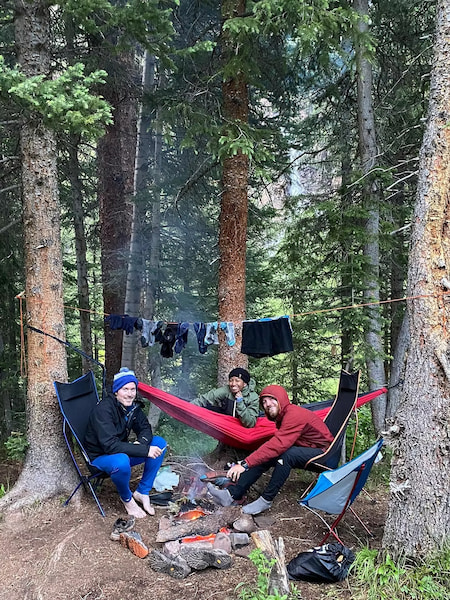 Drying clothes at the campsite