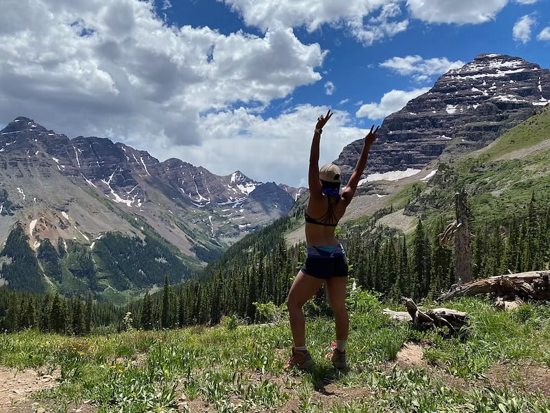 Last view of Colorado's Maroon Bells