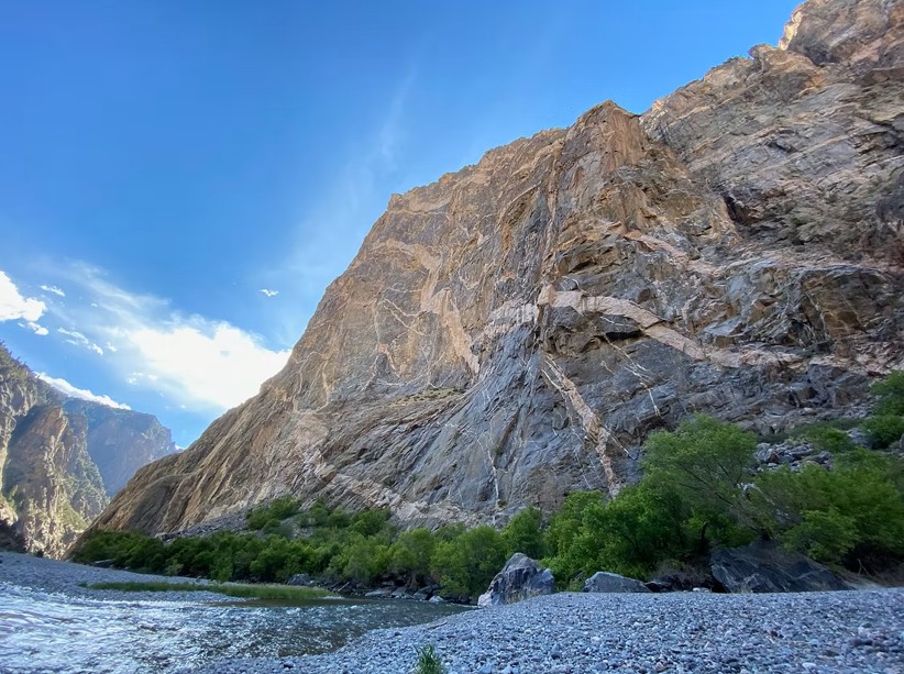 Beautiful view from the bottom of Black Canyon of the Gunnison National Park, Colorado