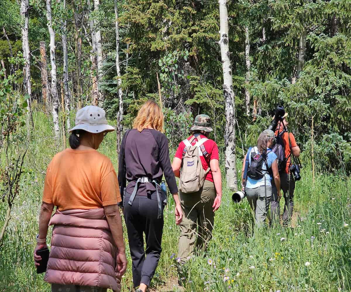 Birding Class A group of participants in a Birding Man beginner birding class