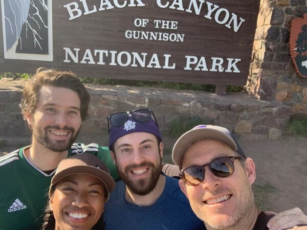 Friends backpacking in Black Canyon of the Gunnison, Colorado