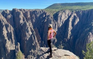 Woman enjoying the view at Black Canyon of the Gunnison National Park, Colorado