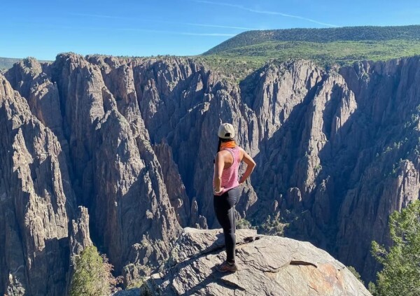 Woman enjoying the view at Black Canyon of the Gunnison National Park, Colorado