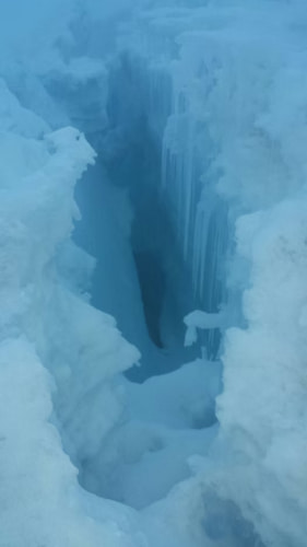 Crevasses are the most dangerous aspect of the hike