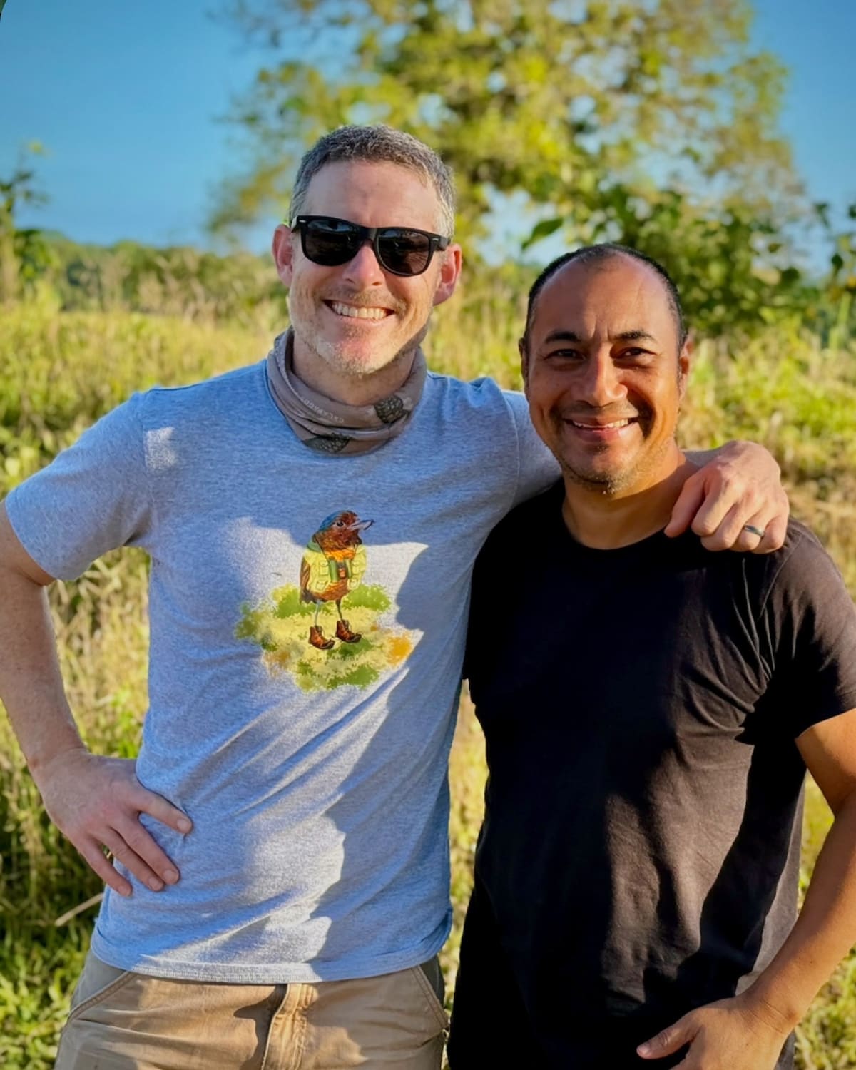 Ryan Dibala, founder of Birding Man, with Pedro Mendez of Yatama Ecolodge