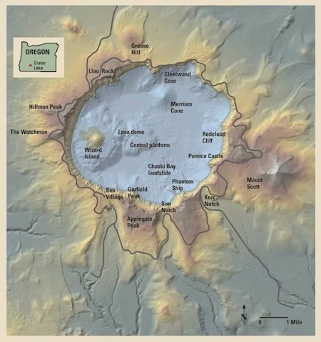 Map of Crater Lake National Park