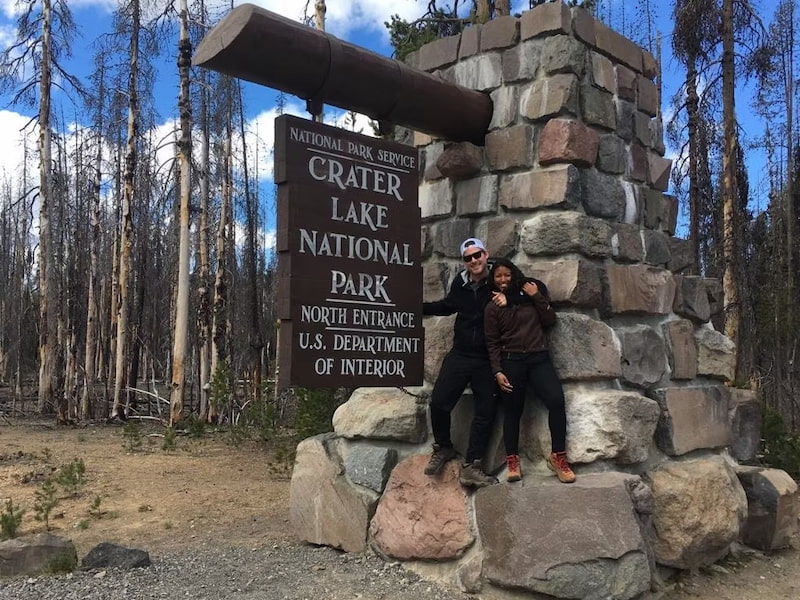 Entrance sign to Crater Lake National Park