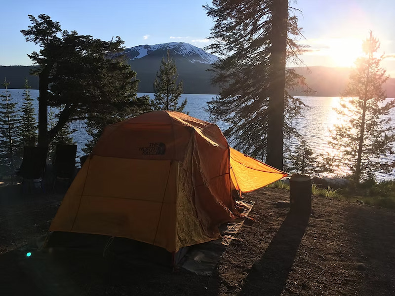 Our tent and campsite at Crater Lake National Park