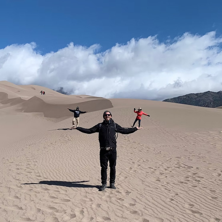 Having fun at Great Sand Dunes National Park in Colorado's Sangre de Cristos