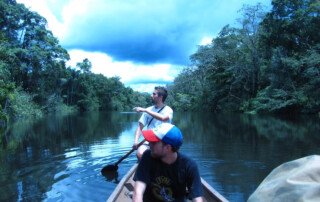 Looking for wildlife on the banks of the Cuyabeno in the Ecuador Amazon