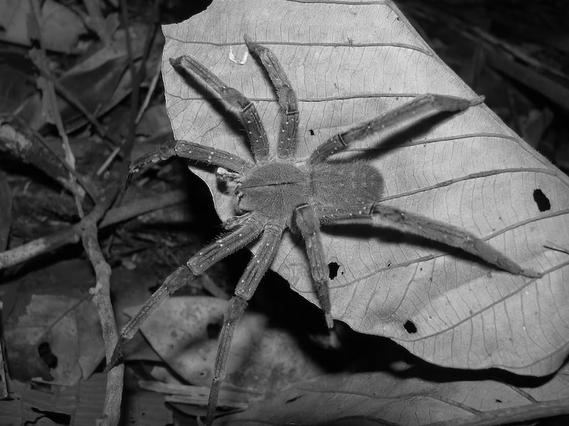 Brazilian wandering spider at night