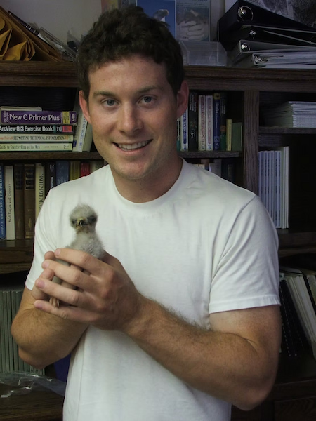 Holding a baby bald eagle