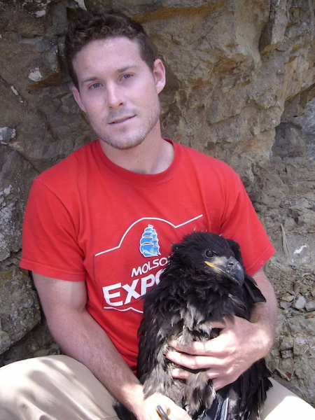 Holding teenage eagle