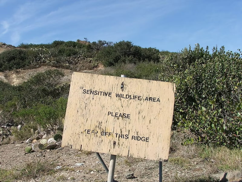 Sign to protect wildlife