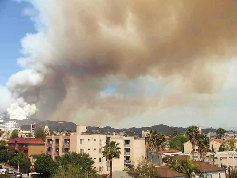 Heat in the hills of Los Angeles as fires rage through California