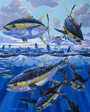 Painting of yellow tuna run
