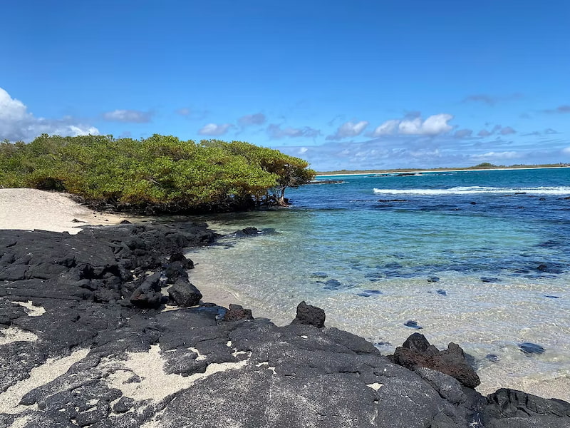 Crystal clear water on beach
