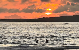 Beautiful sunset over the galapagos islands in Ecuador