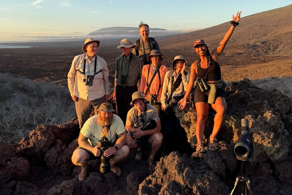 Group on a Birding Man tour in the Galapagos Island