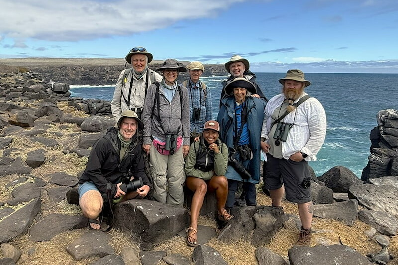 Birding Man guests at Punta Suarez, Española Island, Galápagos