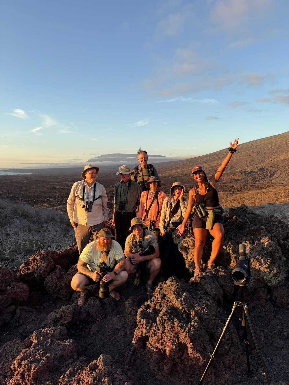 Group on a Birding Man tour in the Galapagos Island
