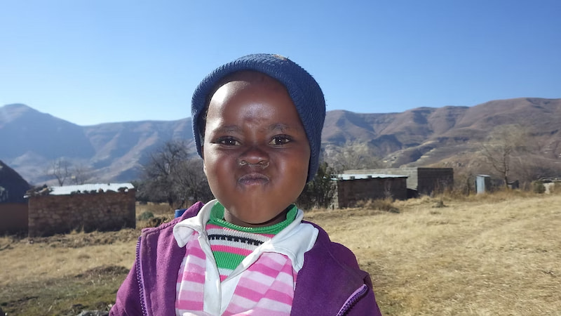 Child in small village in Lesotho