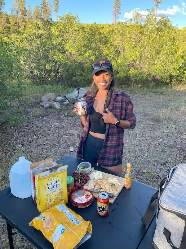 Enjoying and eating at camp in Mesa Verde National Park