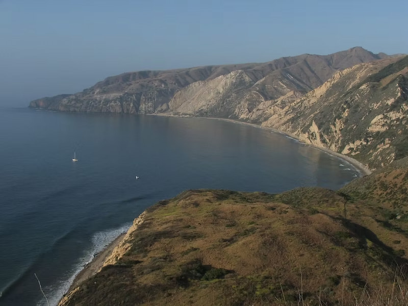 The coast of Santa Barbara where Painted Cave is