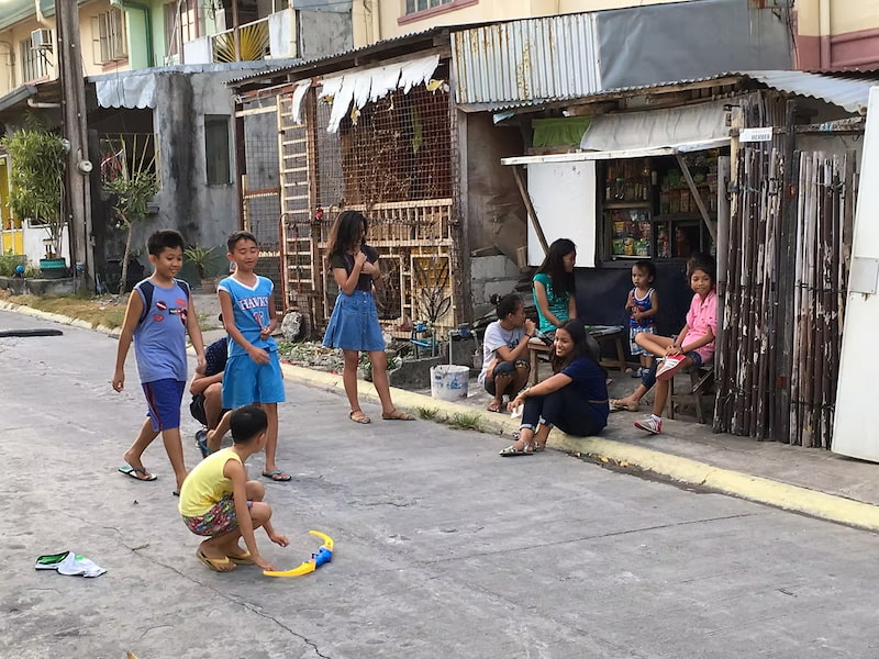 Kids in the street in Cebu Island in Philippines