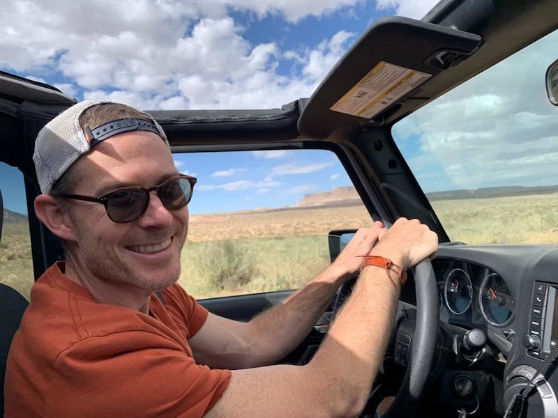 Driving through the national park