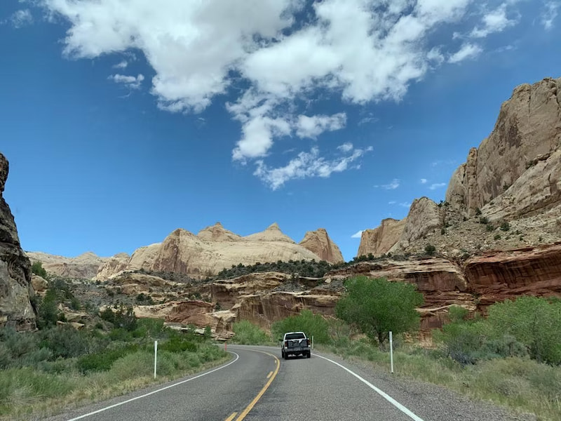 Driving through the canyon roads
