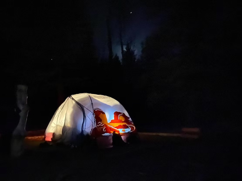 Camping at night in Bryce Canyon National Park