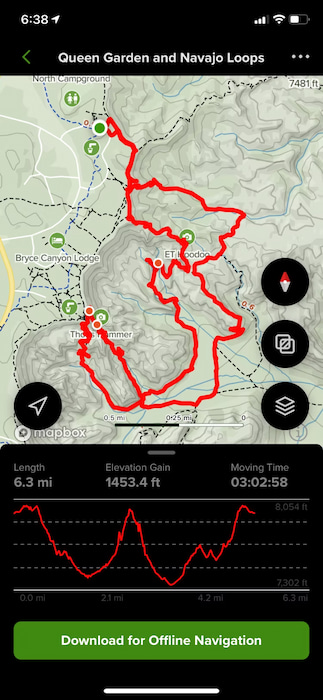 All Trails map of hike 1