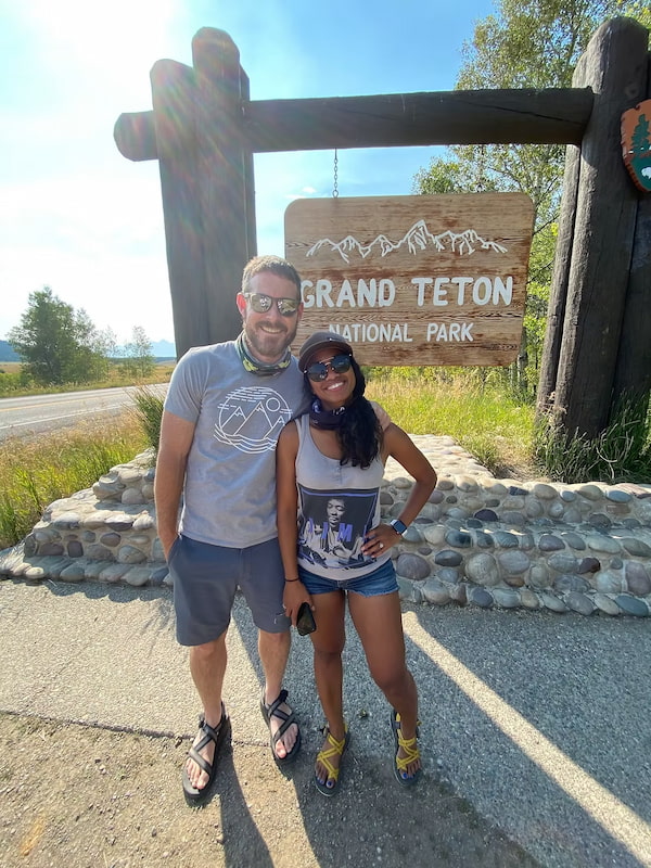 Entrance sign to Grand Teton National Park