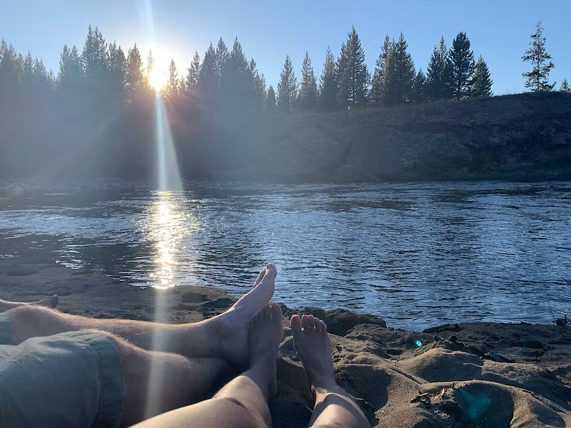 Enjoying the Lamar River