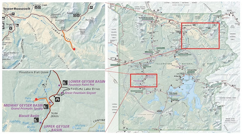 Map of Yellowstone National Park
