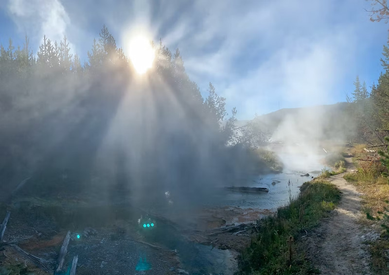 Morning mist in Yellowstone National Park