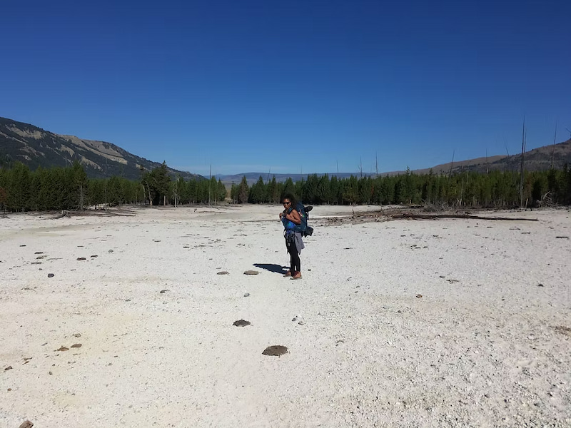 Sulphur plain in the Lamar Valley of Yellowstone National Park