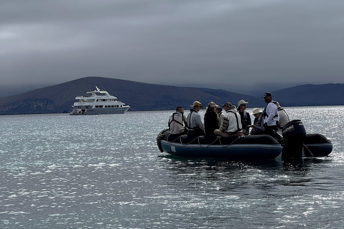 Exploring from a zodiac boat, Galapagos Islands
