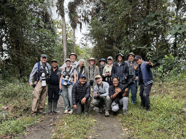 Birding group at Paz de las Aves near Mindo, Ecuador