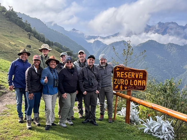 Birding group at Zuro Loma Birding Reserve in Ecuador