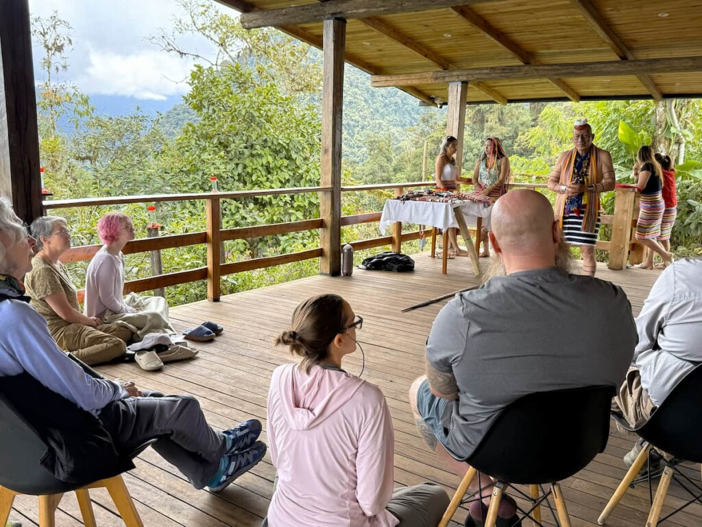 Members of the Tsa'chila community presenting to group